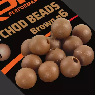 25 CHOD BEADS Ø6 Brown - PERLES SOFTS Ø6 Marron (pré-perforées)