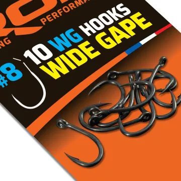 10 WIDE GAPE Hooks #8 - Hameçons WIDE GAP #8